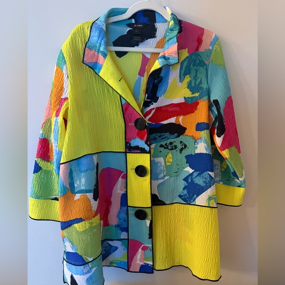 Ali Miles Tops - Ali Miles Multicolor Abstract 3/4 Sleeve Tunic
